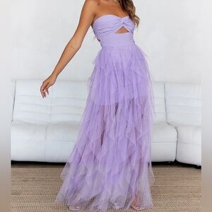 NWT hello molly in her fairytale tulle strapless maxi dress